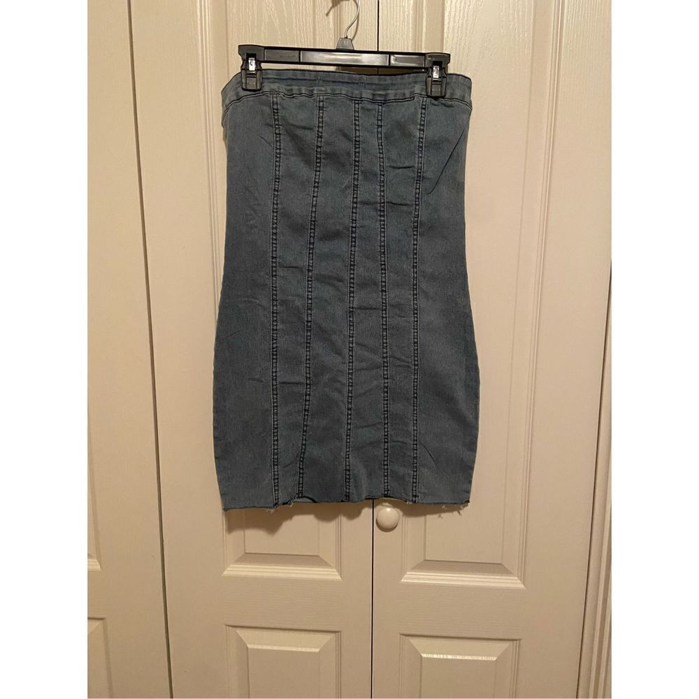 Jean strapless mini dress